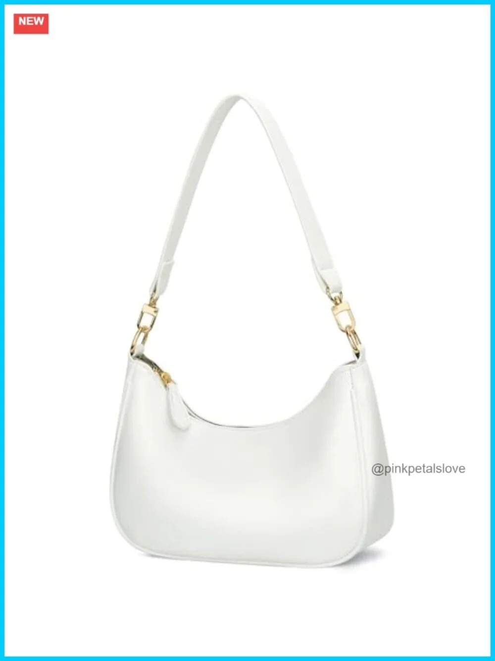 PU Leather Hobo Shoulder Bag with Detachable Chain Strap